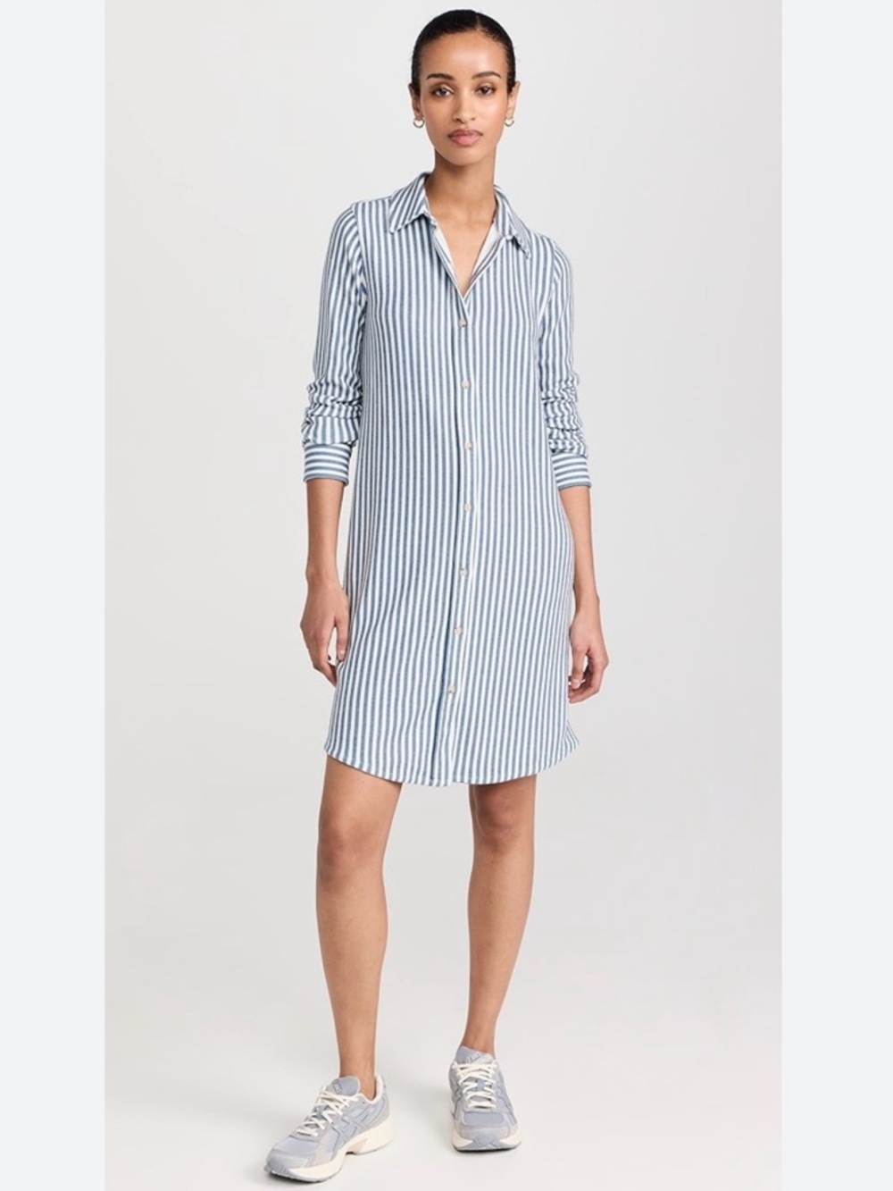 Faherty Blue and White striped Legend Shirt dress